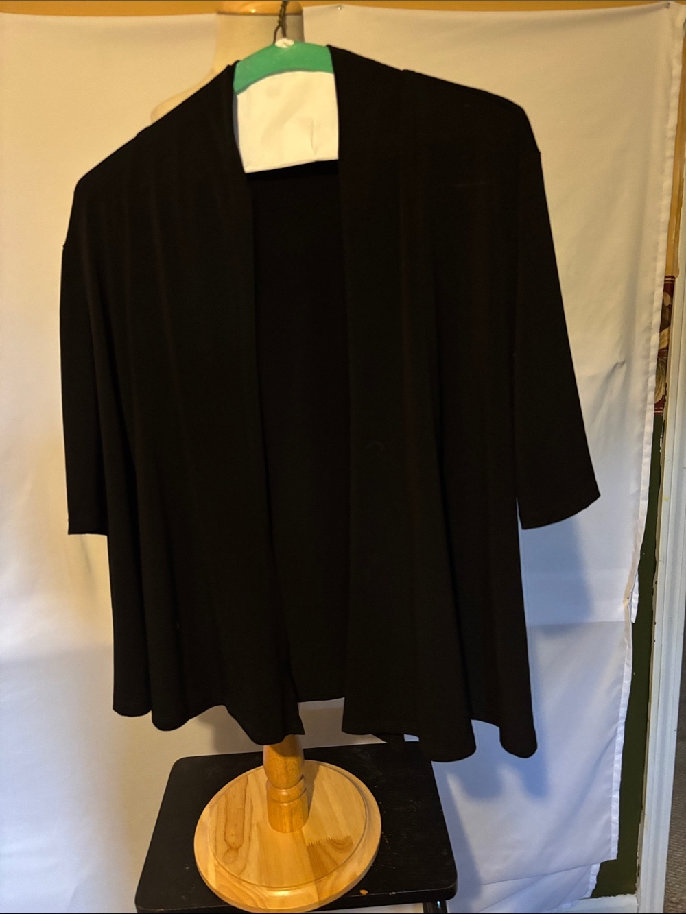 Notations Black Open-Front Draped Cardigan Shrug